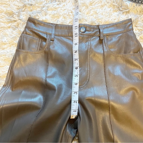 Nanushka |  Zoey Dark Brown High Waist Regenerated Leather Blend Trousers Small - Picture 12 of 16